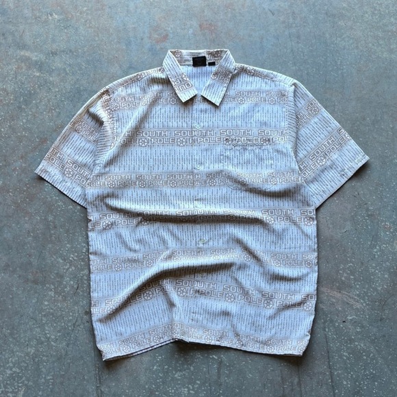 South Pole Authentic Collection Men's Graphic Print Short Button Shirt Size L - Picture 2 of 5